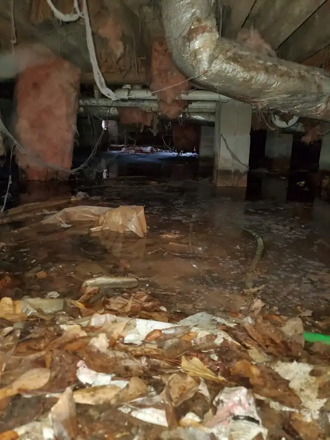 Crawl space flood assessment for Commercial Water Damage Restoration in Beach Park